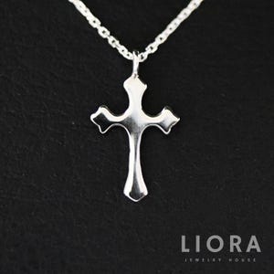 925 Sterling Silver Cross Necklace, flared cross necklace, Small Cross Pendant, Cross Necklace, silver cross, Gothic cross pendant