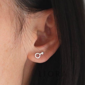 925 Sterling silver Male female symbol earrings, female symbol, male symbol, gender earrings, female sign, male sign, lesbian, gay, lgbt image 4
