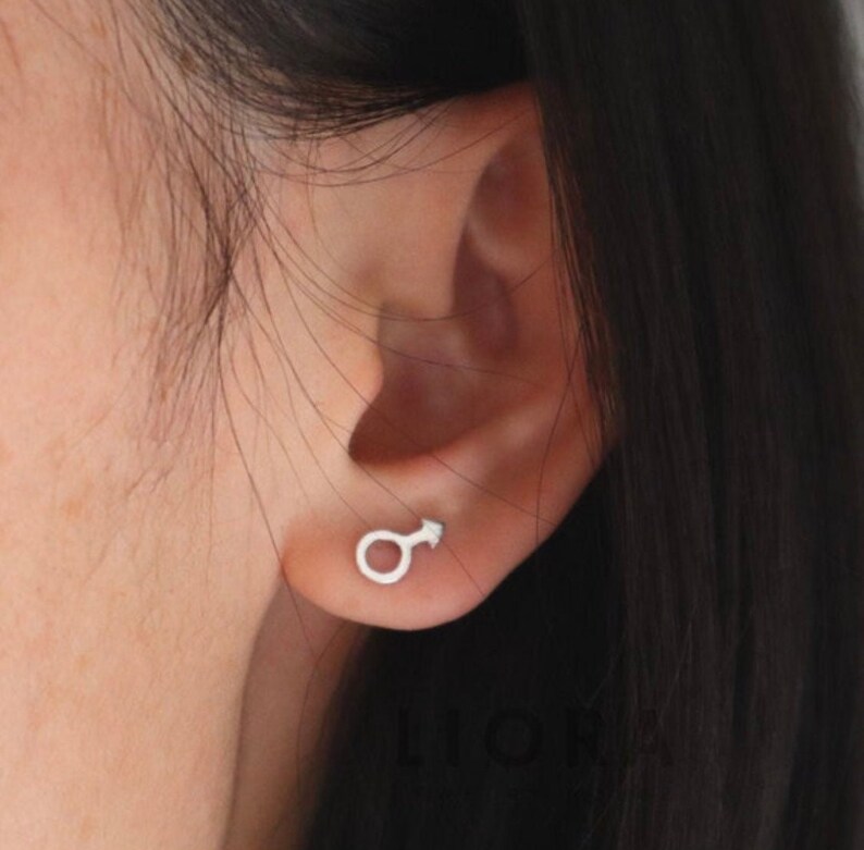 925 Sterling silver Male female symbol earrings, female symbol, male symbol, gender earrings, female sign, male sign, lesbian, gay, lgbt image 4