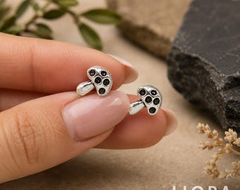 925 Sterling Silver Mushroom Stud Earrings, Whimsical Toadstool Jewelry, Nature Lover Gift