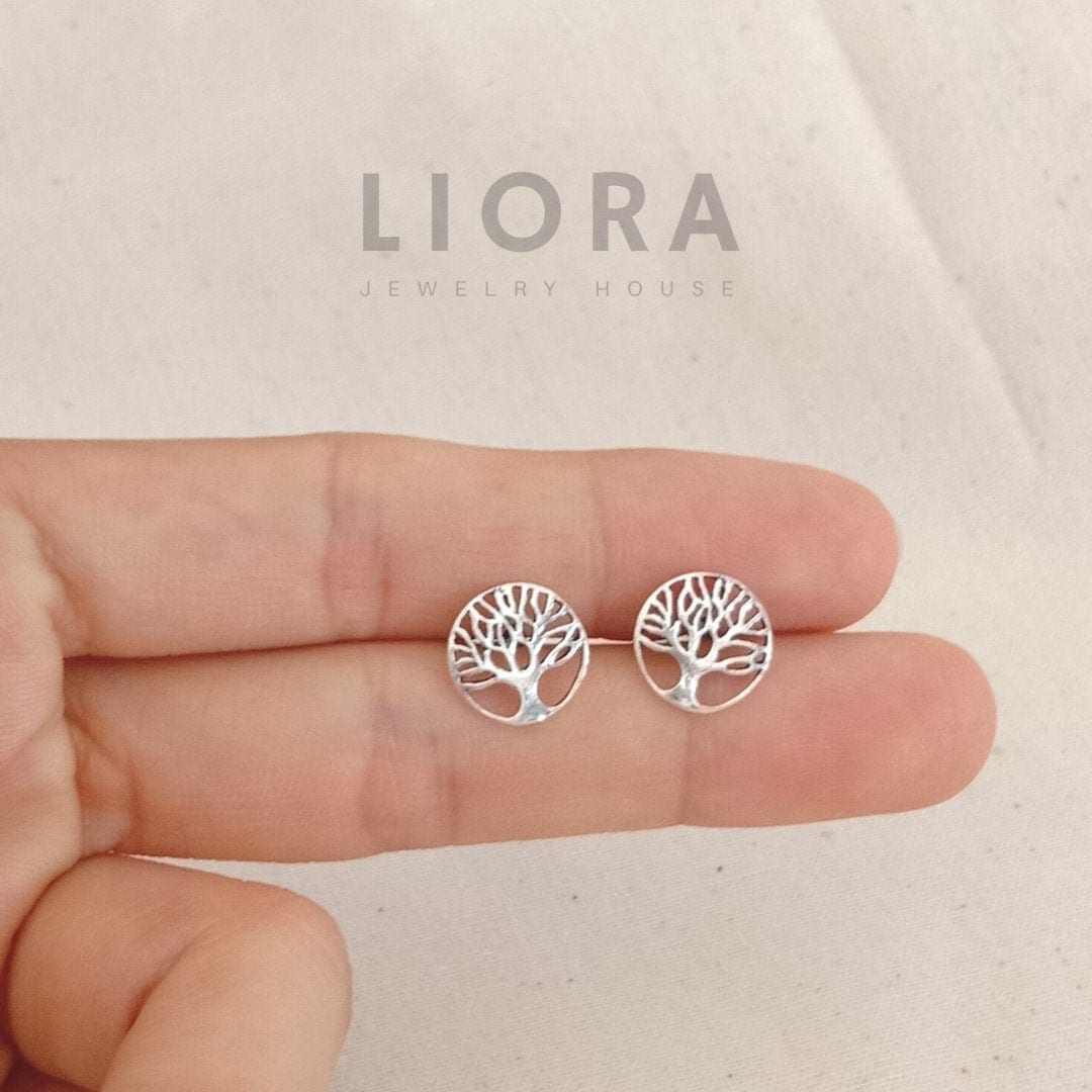 Orecchini albero della vita 925 vero argento per donne e ragazze Orecchini albero della vita 925 vero argento per donne e ragazze