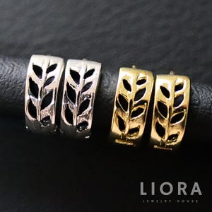 925 Sterling Silber Olive Klapp Huggie Creolen, 18k Gold Huggie Creolen, Olive Creolen, Klapp Huggie Ohrring, Chunky Creolen, dicke Creolen