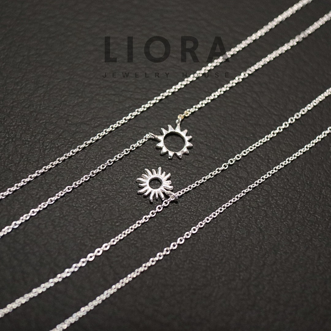 925 Sterling Silver Mini Sun Pendant Necklace, Sun Necklace, Silver Sun ...