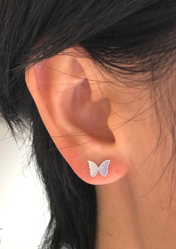 Sterling silver butterfly studs Sterling silver butterfly studs