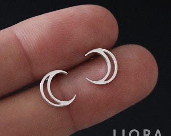 925 sterlingzilveren oorbellen holle maansikkel, maanoorbellen, maanstekers, maansikkeloorbellen, zilveren maan, maancadeau, boho-stekers