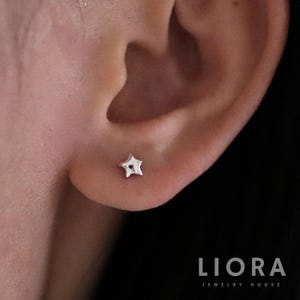925 Sterling Silver Tiny Solid Star Stud Earrings, Tiny Star Earrings, Star Earrings, Thick Star Earrings, Silver Star, Star Gift