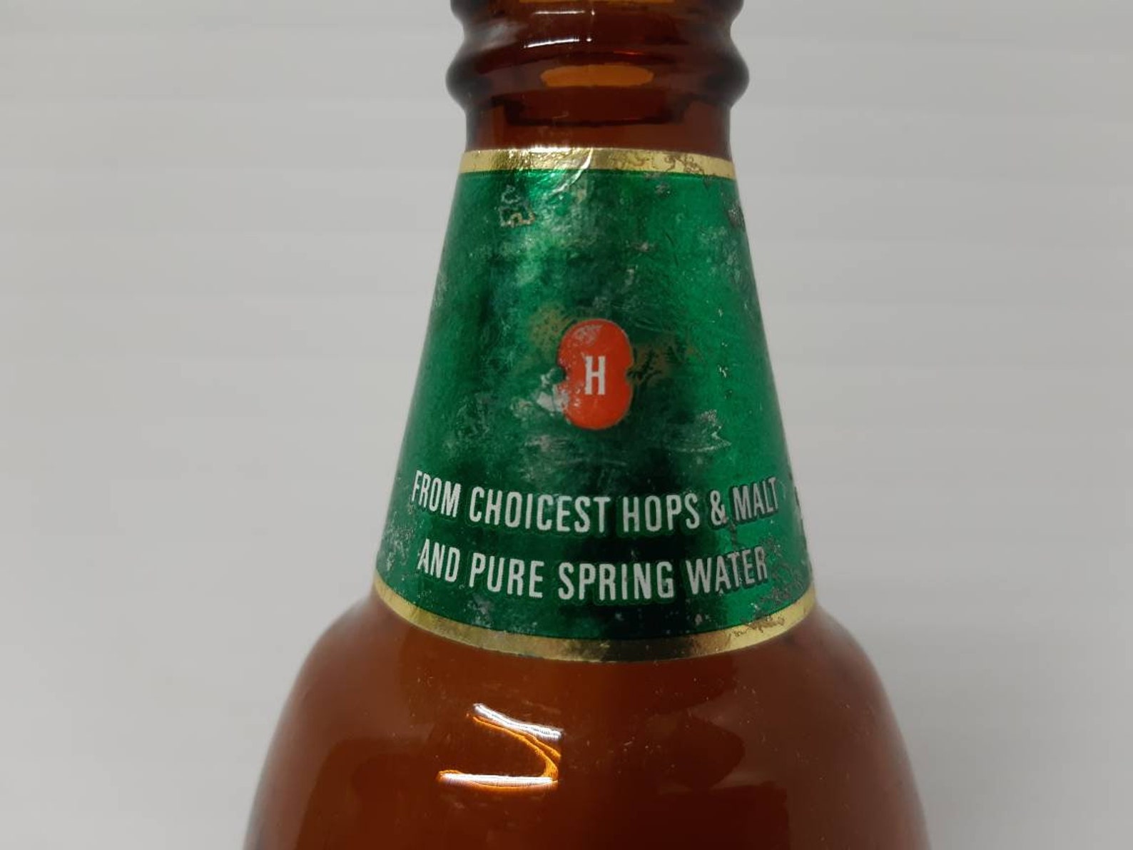 Heidelberg Collectible Vintage Glass Old Open Beer Bottle Fine Quality 70's Antique Collection