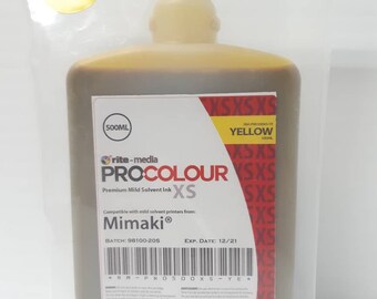 Mimaki Printer Yellow Ink 500ml Exp. 12/21 Pro Color 98100- 20S