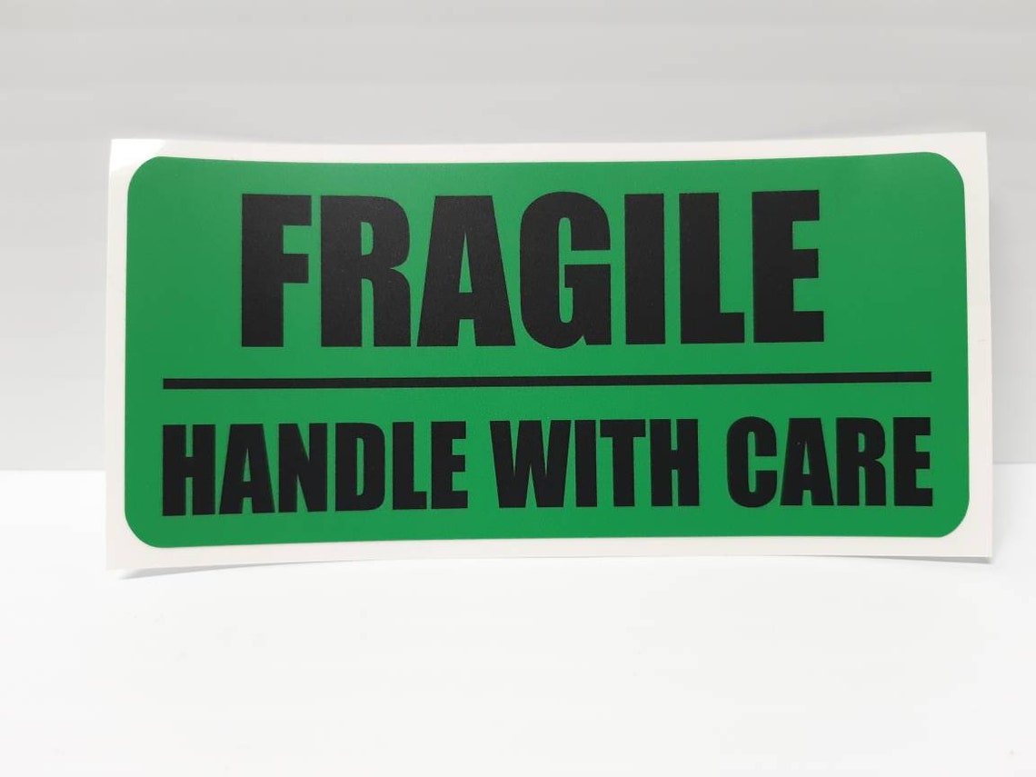 Fragile Handle With Care Stickers Decals 6x3 Inches Set of 12 Etsy