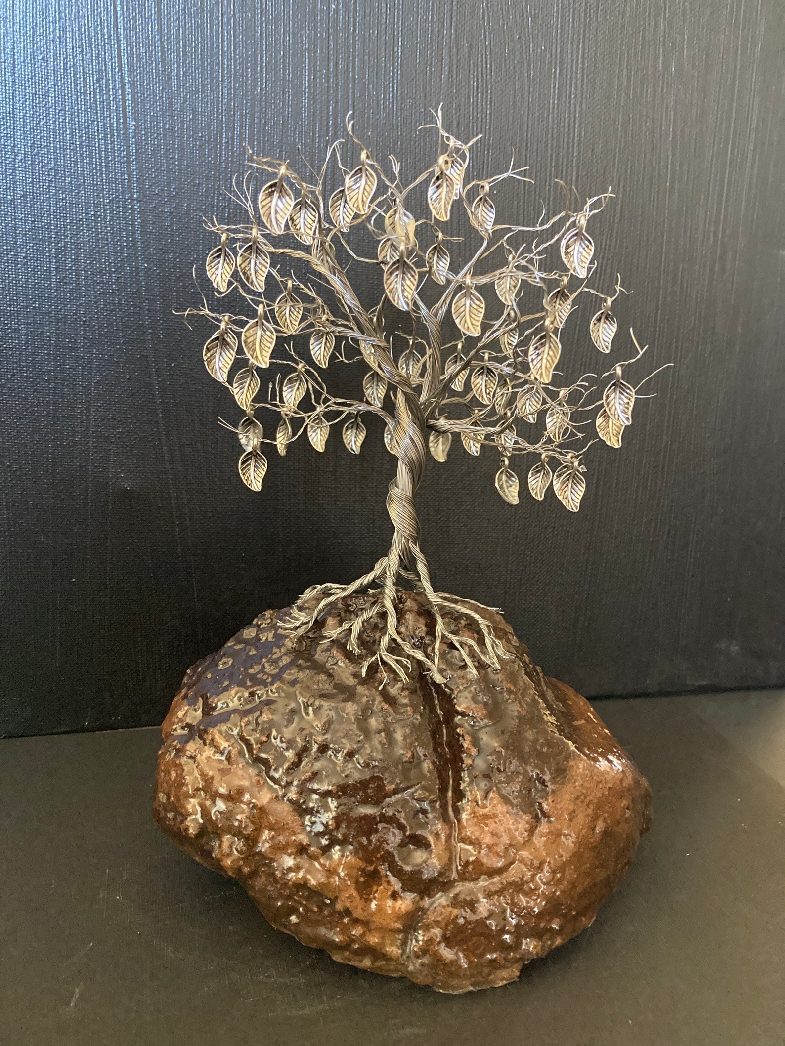 Escultura del Árbol de la Vida de la Hoja de Plata Etsy