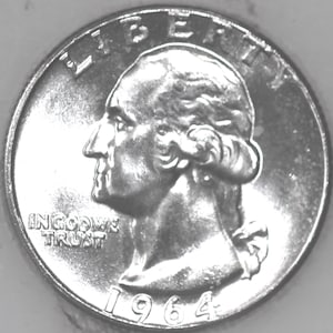 1964-P Washington Quarter Uncirculated BU 90% Silver