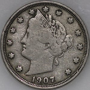 1907-P Liberty Nickel, aka V Nickel, 100+ Years Old As Shown [SN03]
