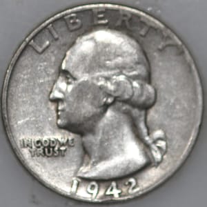 1942-P Washington Quarter 90% Silver As Shown [SN03]