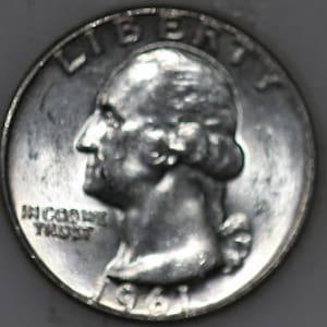 1961-P Washington Quarter Uncirculated 90% Silver