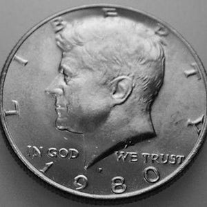 1980-P Kennedy Half Dollar Mint State Uncirculated BU Nice No Problem Coin