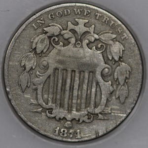 1874-P Shield Nickel, Well over 100 Years Old, As Shown [SN01]