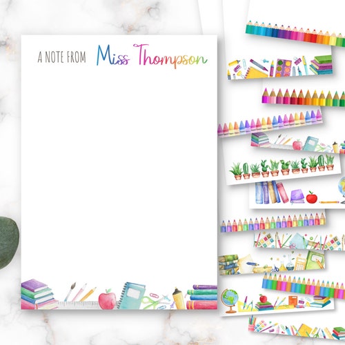 Teacher Personalized Notepad Custom Teacher Pad Teacher Etsy