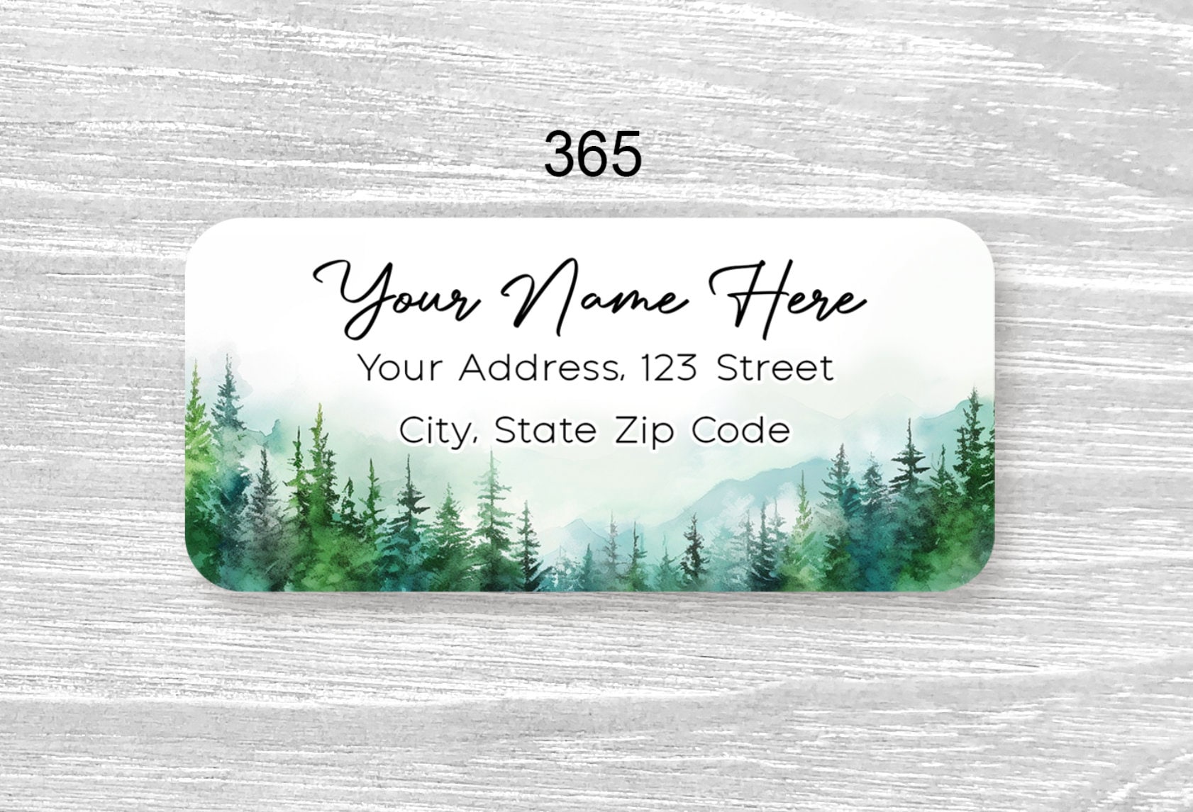 Tree Address Labels Set of 48 Personalized Trees Mountain Woodland Landscape Spring Summer ...