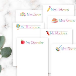 Personalized Notepad, Cute Teacher Appreciation Gift, Custom Memo Pad Stationery, Writing Pad, N191