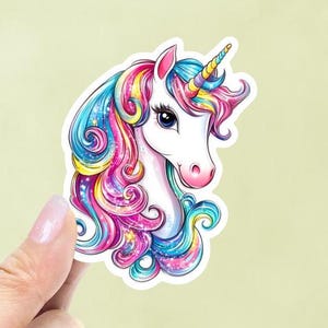 Sticker Sparkles Rainbow Unicorn, vinylsticker, scrapbooking, dagboekstickers, S270