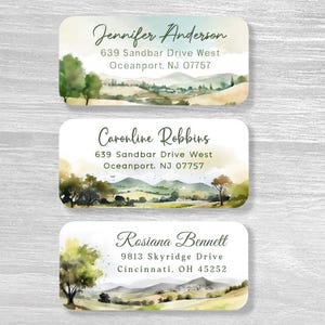 Set von 48 Natur Landschaft Sommer personalisierte Adressaufkleber, benutzerdefinierte Aufkleber, A937