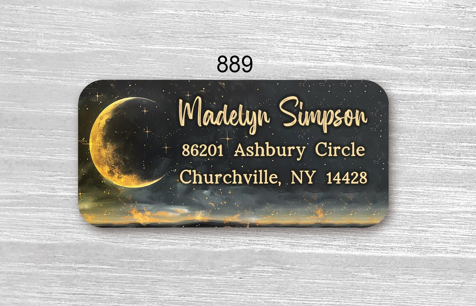 Moon Name Labels Set of 48 Personalized Moon Full Moon Galaxy Celestial Mystical ...