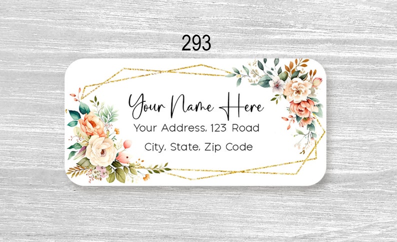 Set of 48 Personalized Floral Flowers Wildflowers Rose Pink Wedding ...