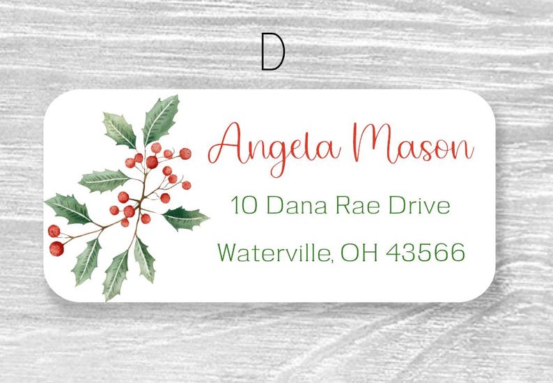Set of 48 Personalized Christmas Return Address Labels, Business Custom ...