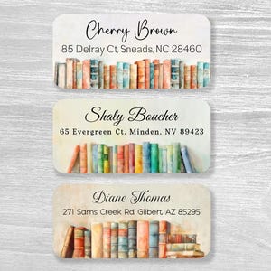 Set of 48 Personalized Book-theme Return Address Labels, Book Lover&#39;s, Teacher&#39;s Gift, Reading Club Mailing Labels, Business Custom Stickers