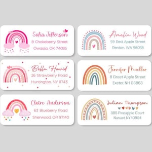 Set mit 48 rosa, niedlichen, rosafarbenen, niedlichen Adressaufklebern, benutzerdefinierte Aufkleber