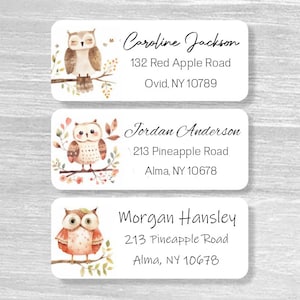 Personalized Patchwork Owls With Personalized Name Label Waterproof Di