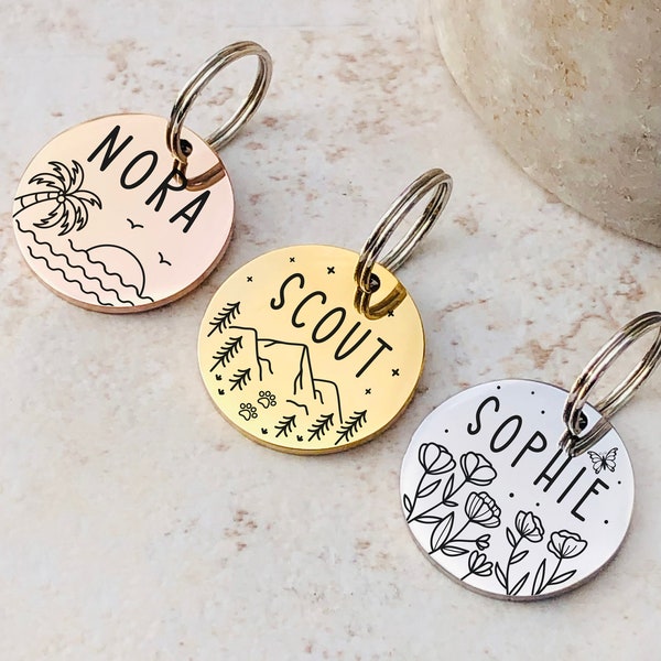 Pet Tag Personalized Engraved Dog Cat Name Tag Collar ID Tag