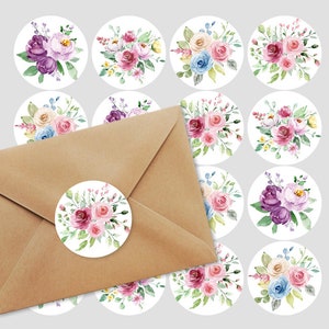 Gemengde ontwerpen Bloemenlabels, lente wilde bloemen bruiloft gunst envelopzegels, scrapbooking, decor cadeauverpakking, dagboekstickers, ES013