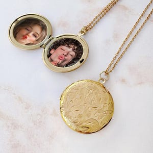 Locket Necklace, Personalized Photos Locket Necklace, Gold Locket, Best Gift - 09