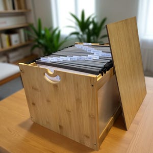 Vollständig montierte Bambusschule Memory Box Kit - Andenken für Kindererinnerungen, Auszeichnungen und Zeugniskarten, perfektes einzigartiges Geschenk.