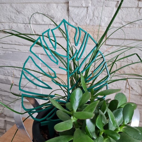 Tuteur plante motif Monstera plusieurs coloris idée cadeau