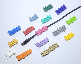 2 personalisierte Kabelclips für das Samsung iPhone-Ladegerät, tolle Idee für Weihnachtsgeschenke