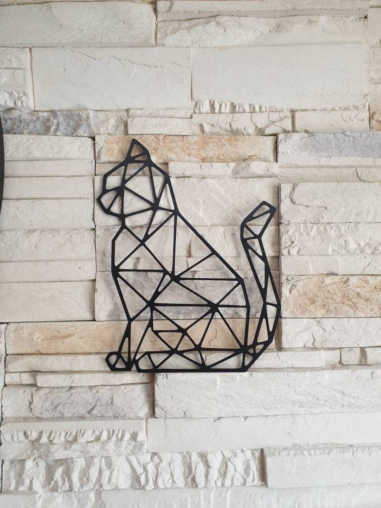 Chat Origami Décoration Murale, Art Murale Salon, Chambre. Idée Cadeau