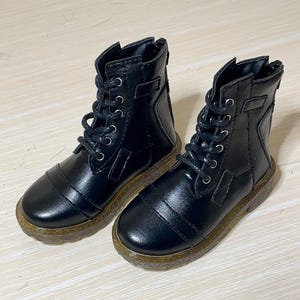 BJD Doll Shoes: Black Martin Style Boots, 1/4 1/3 Uncle Size