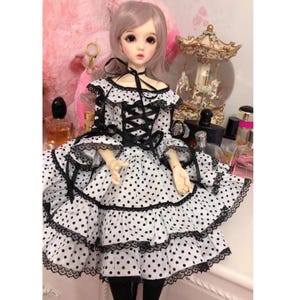 1/3 1/4 1/6 BJD doll dress | bjd cute dress | bjd polka dots dress | bjd vintage style dress | bjd lolita dress