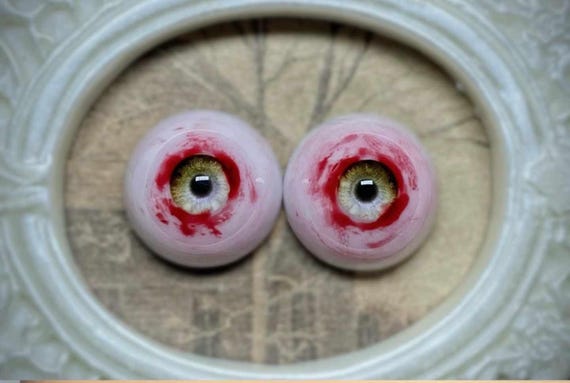 Handmade Blood Sclera BJD Doll Eyes, Horror Style (10mm-24mm)
