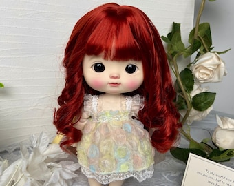 24.5-26.5cm Blythe Doll Wig Soft Curly Hair Heat Resistant Fiber Wig