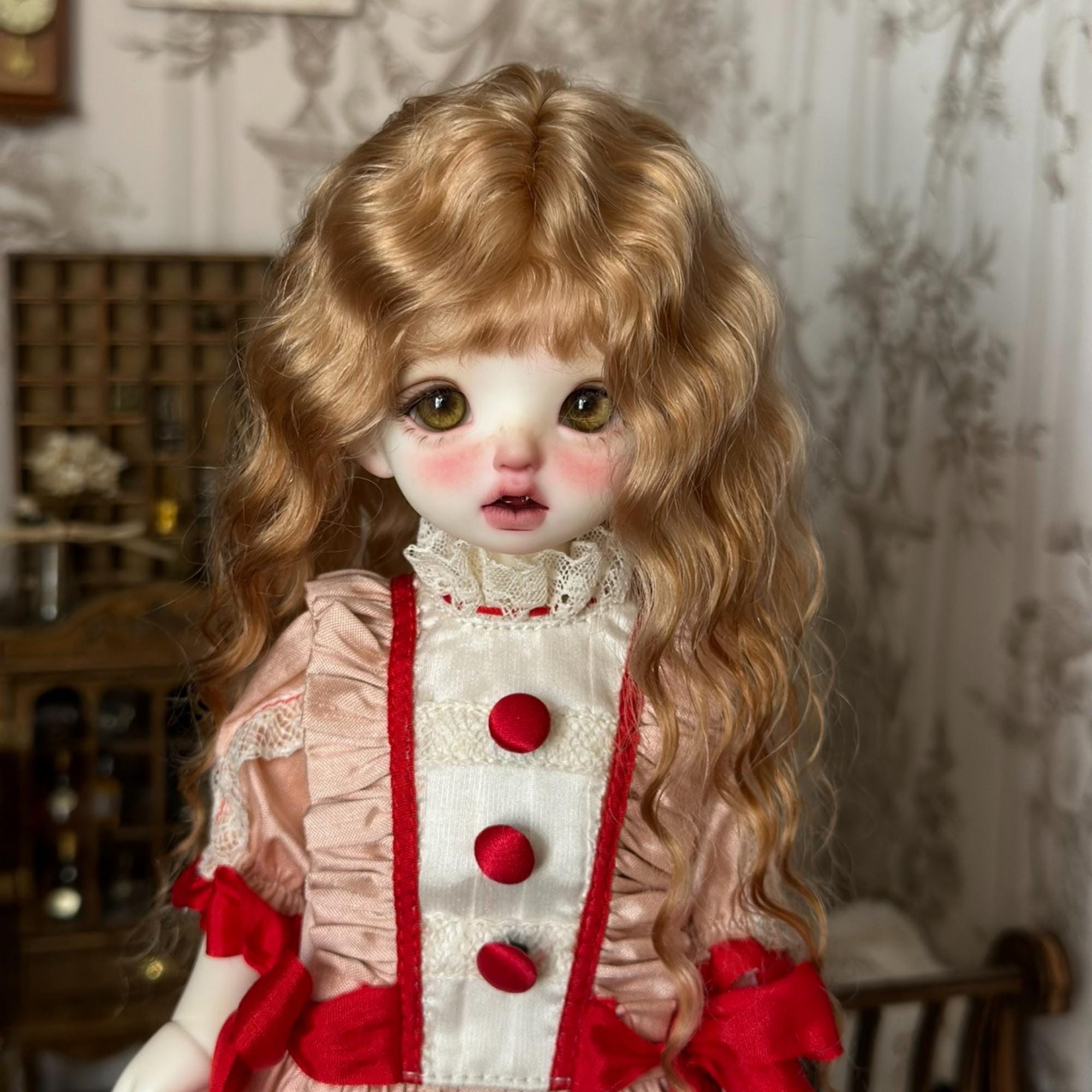 Capelli Mohair Per Bambole Reborn - Marrone Scuro E Oro, 6 Pollici - Foto 11