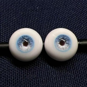 Blue BJD Doll Eyes: Realistic Shining Iris, Custom Pupils (10-24mm)