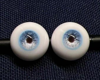 Blue BJD Doll Eyes: Realistic Shining Iris, Custom Pupils (10-24mm)