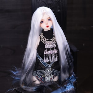Long Straight BJD Wig Blank Gradient color Hair for 1/3 1/4 1/6 Dolls