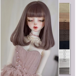 6-7&quot; 7-8&quot; 8-9&quot; 9-10&quot; Blythe Head 1/3 1/4 1/6 dolls BJD doll wig MDD fashion wig big curly wig, cute custom bjd wigs hair with blunt bangs