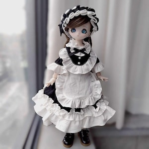 4 Colors Bjd Lolita maid suit for 1/3 1/4 1/6 SD MSD Yosd BJD Doll clothes, Bjd doll Princess Dress, Bjd Vintage Dress