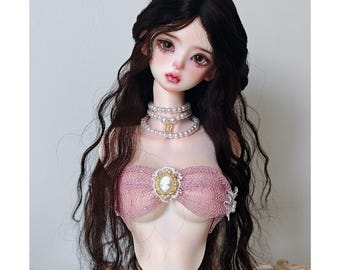 Bjd Mohair Long Curly Wig Blythe Mid-Parted Long Doll Hair Wig for 1/3 1/4 1/6 Yosd Msd Mdd Bjd Wig for Dolls Acessories 6-10&#39;&#39; Bjd Wig