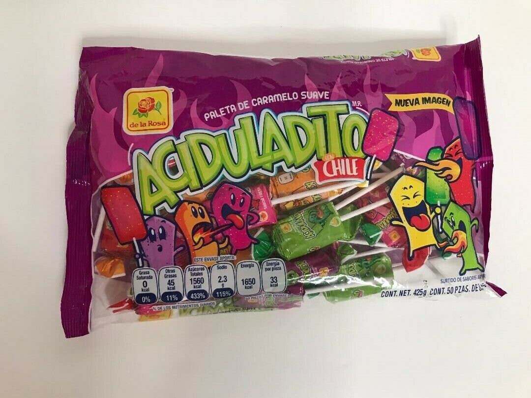 1 bag of 50 pcs Acidulados Paleta De La Rosa Mexican Candy | Etsy